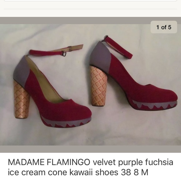 MADAME FLAMINGO ice cream cone heels kawaii shoes - Picture 1 of 5